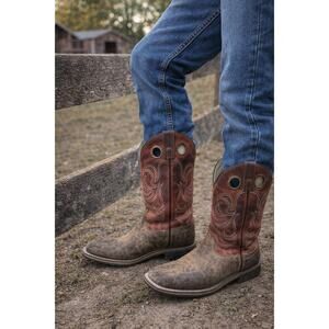 Smoky Mountain Youth Cowboy Boots Size 4 Style 3919Y Western Leather Square toe